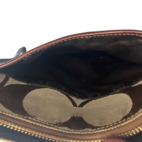 Coach Brown Canvas Monogram Logo Crossbody Purse Travel Bag - Picture 4 of 5
